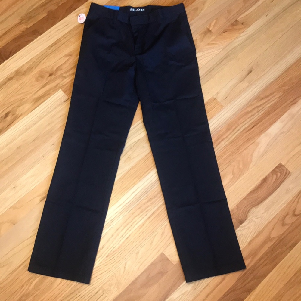 boys relaxed fit navy blue chinos